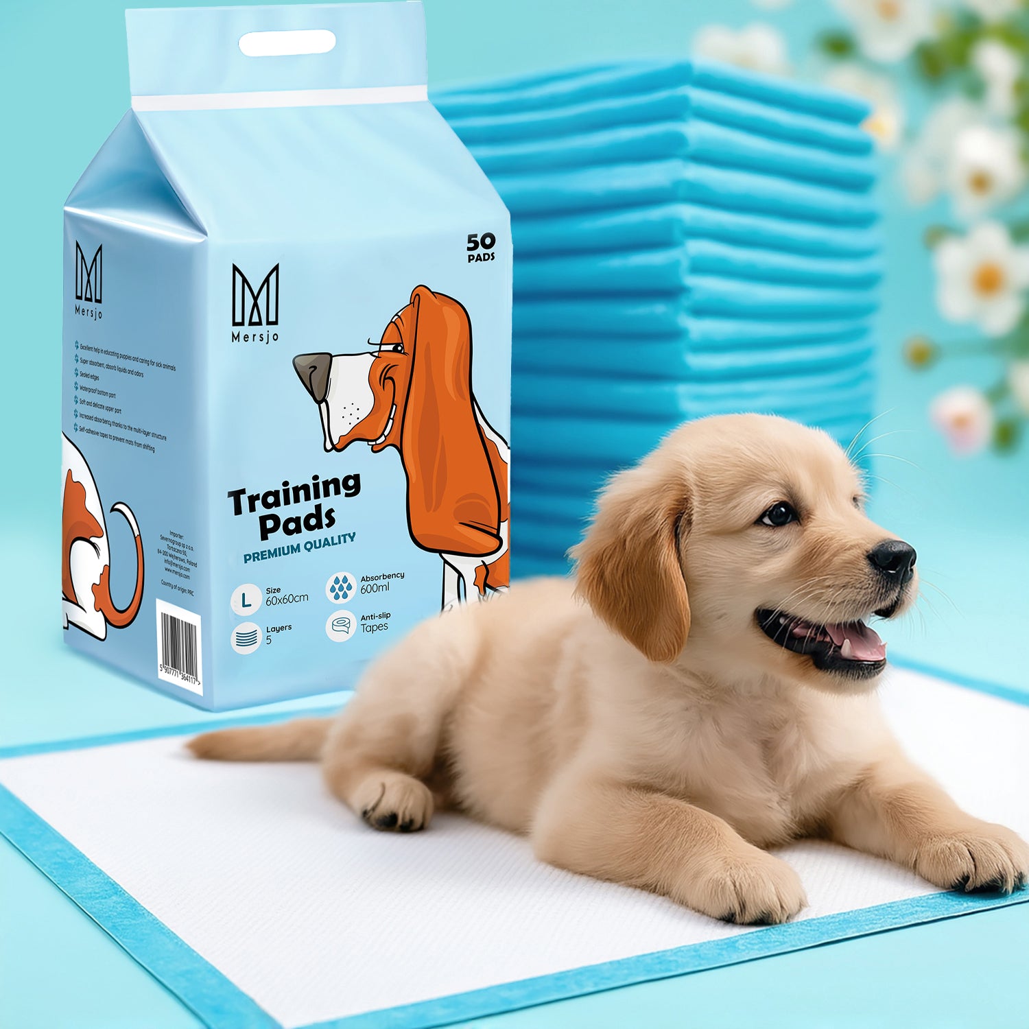 Absorbent Hygiene Pads for Pets L 60x60 (100 pcs).
