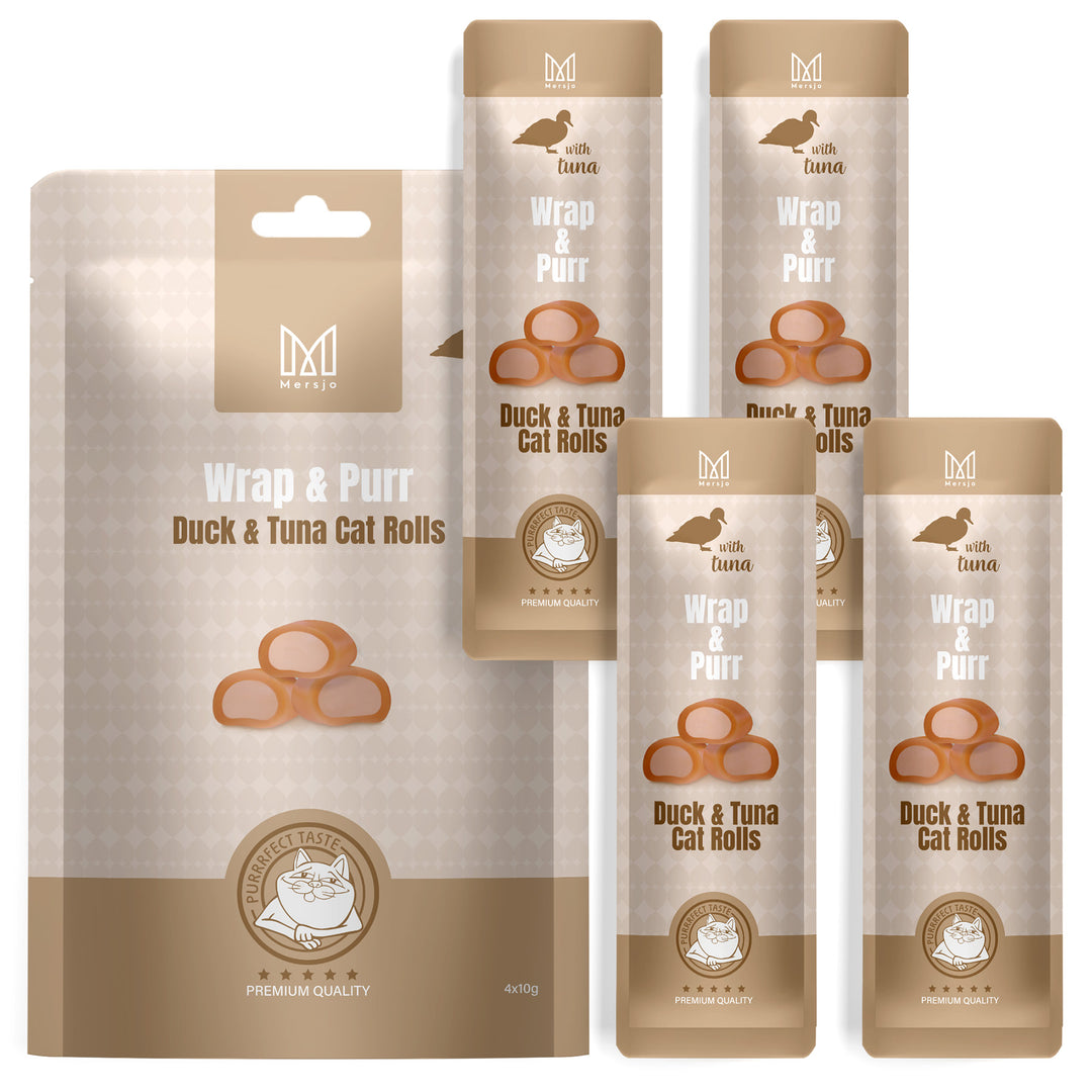 Cat treat - Wrap & Purr: Duck & Tuna Mersjo 40g (4x10g)