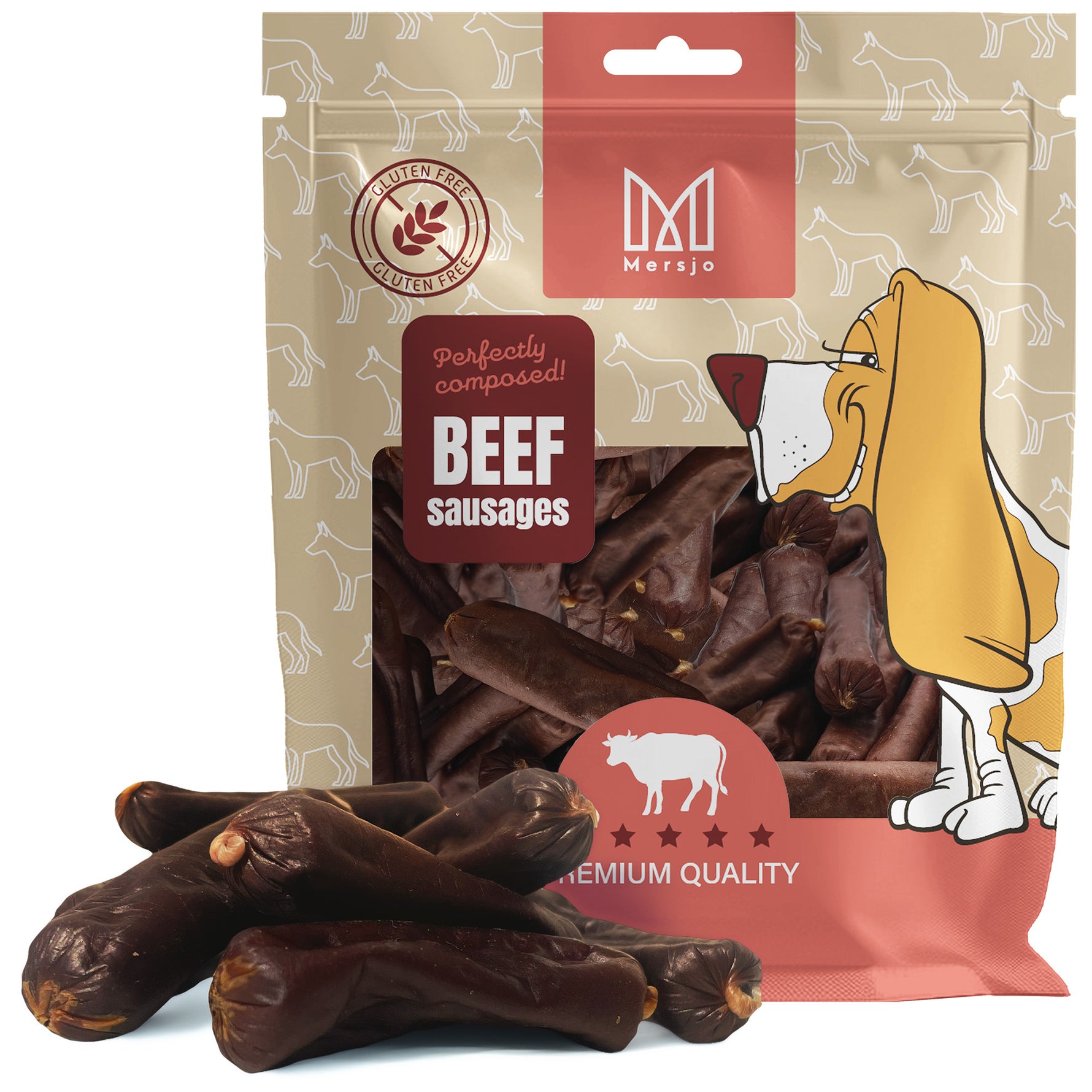 Dog treat - Mersjo beef sausages 500g