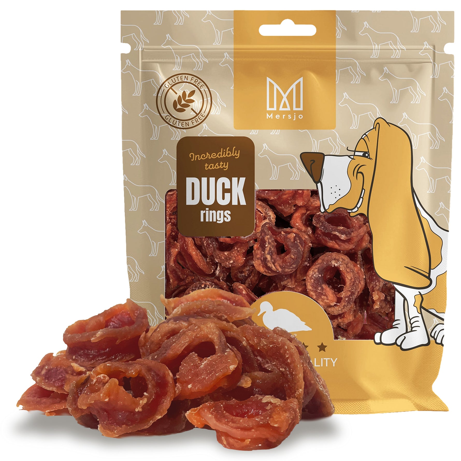 Dog treat - Mersjo soft dried duck rings 500g