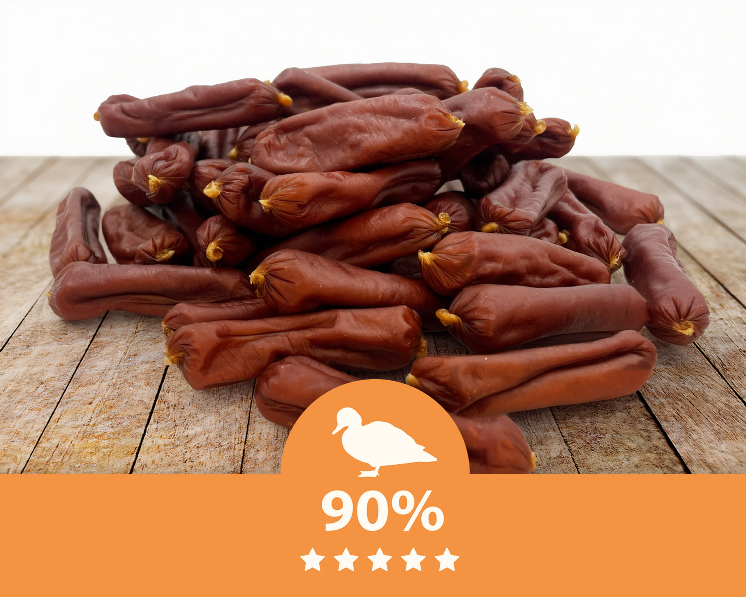 Kiełbaski z kaczki, naturalny przysmak dla psa, Mersjo, 500g
