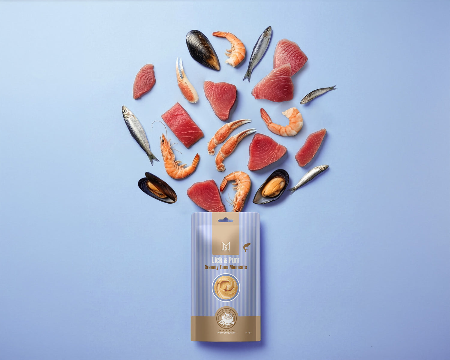 Snack für Katzen - Lick & Purr: Creamy Tuna Moments Mersjo 60g