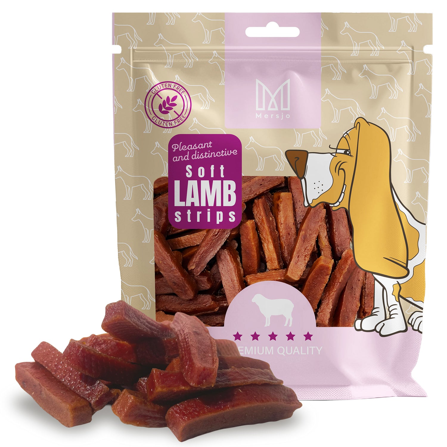 Dog treat - Mersjo soft lamb strips 200g