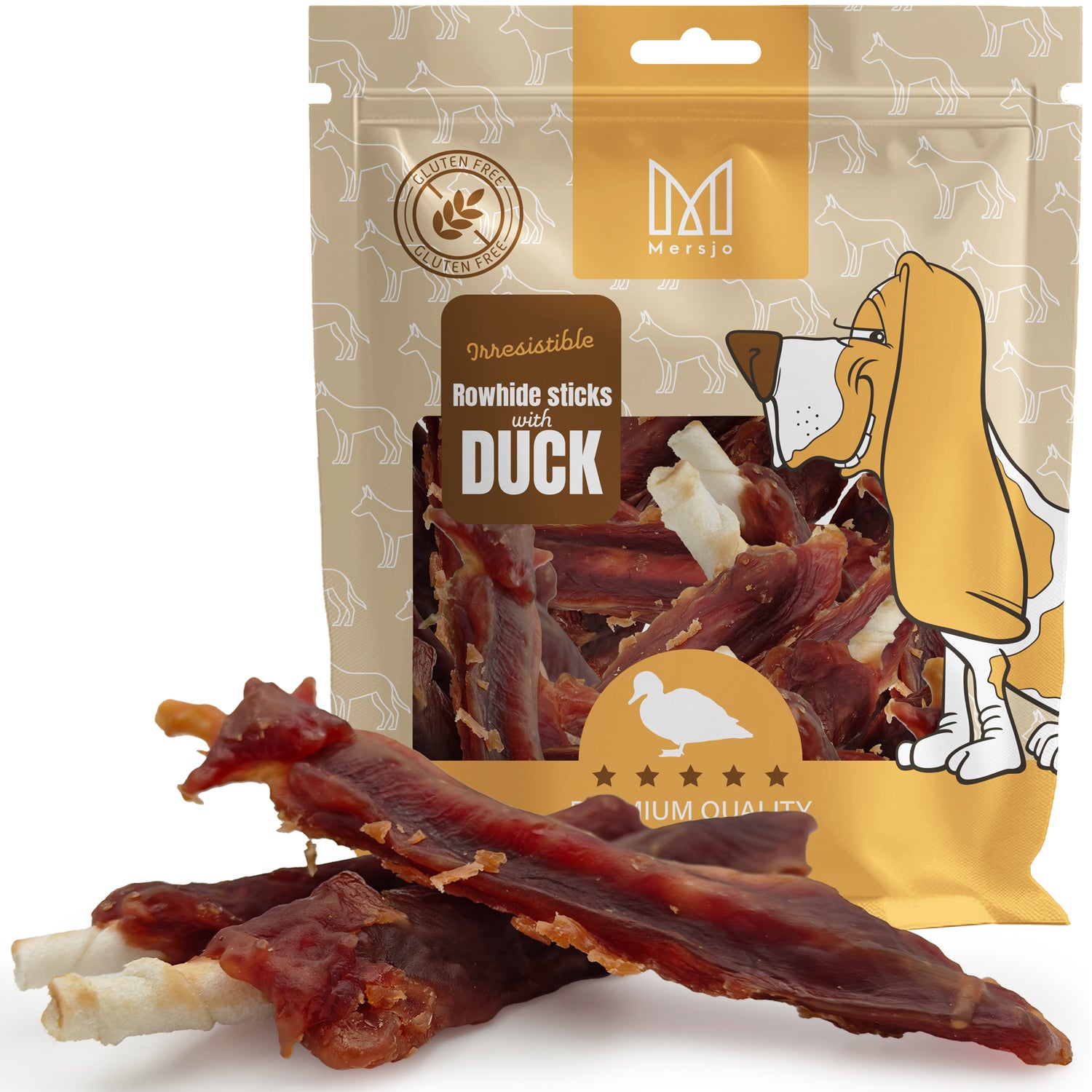 Pałeczki z filetem z piersi kaczki, naturalny przysmak dla psa, Mersjo, 500g
