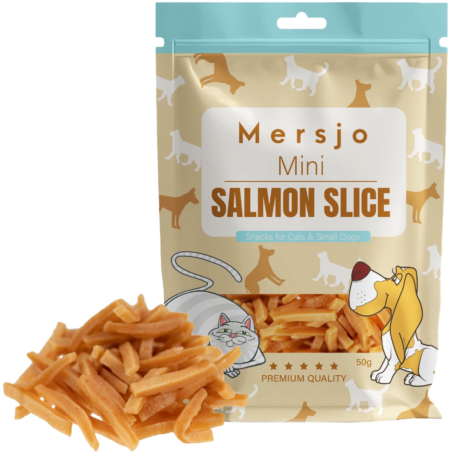 Snack für Hund und Katze - Mini-Lachsscheiben 50g