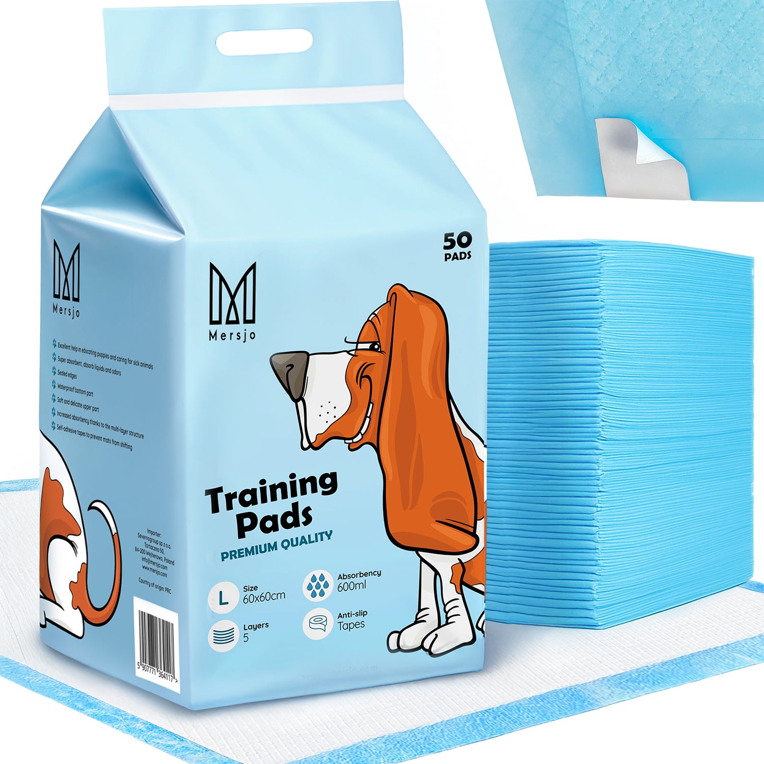 Absorbent Hygiene Pads for Pets L 60x60 (50 pcs).